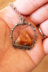 sparkly orange sunstone crystal talisman pendant