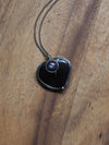 healing black heart crystal talisman statement necklace