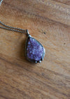 purple crystal talisman necklace