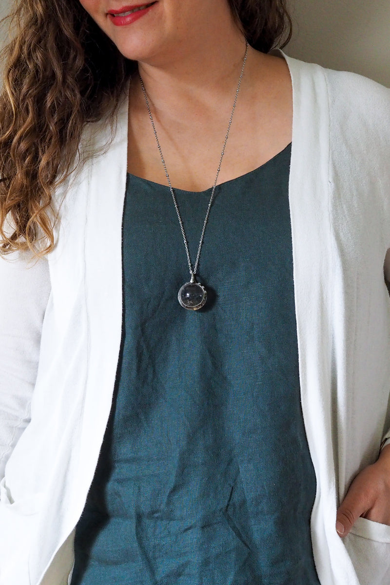 large crystal ball statement necklace