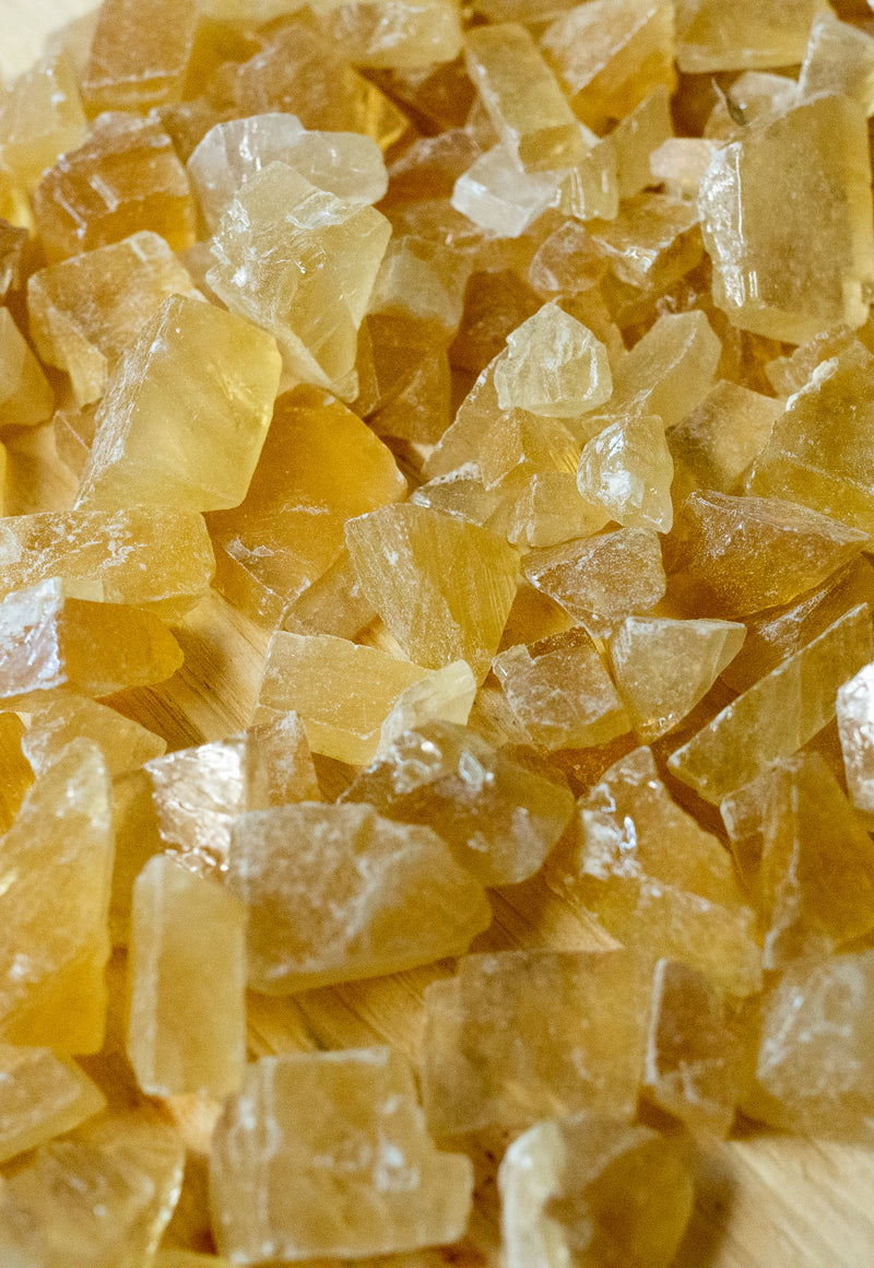 raw golden honey calcite crystals