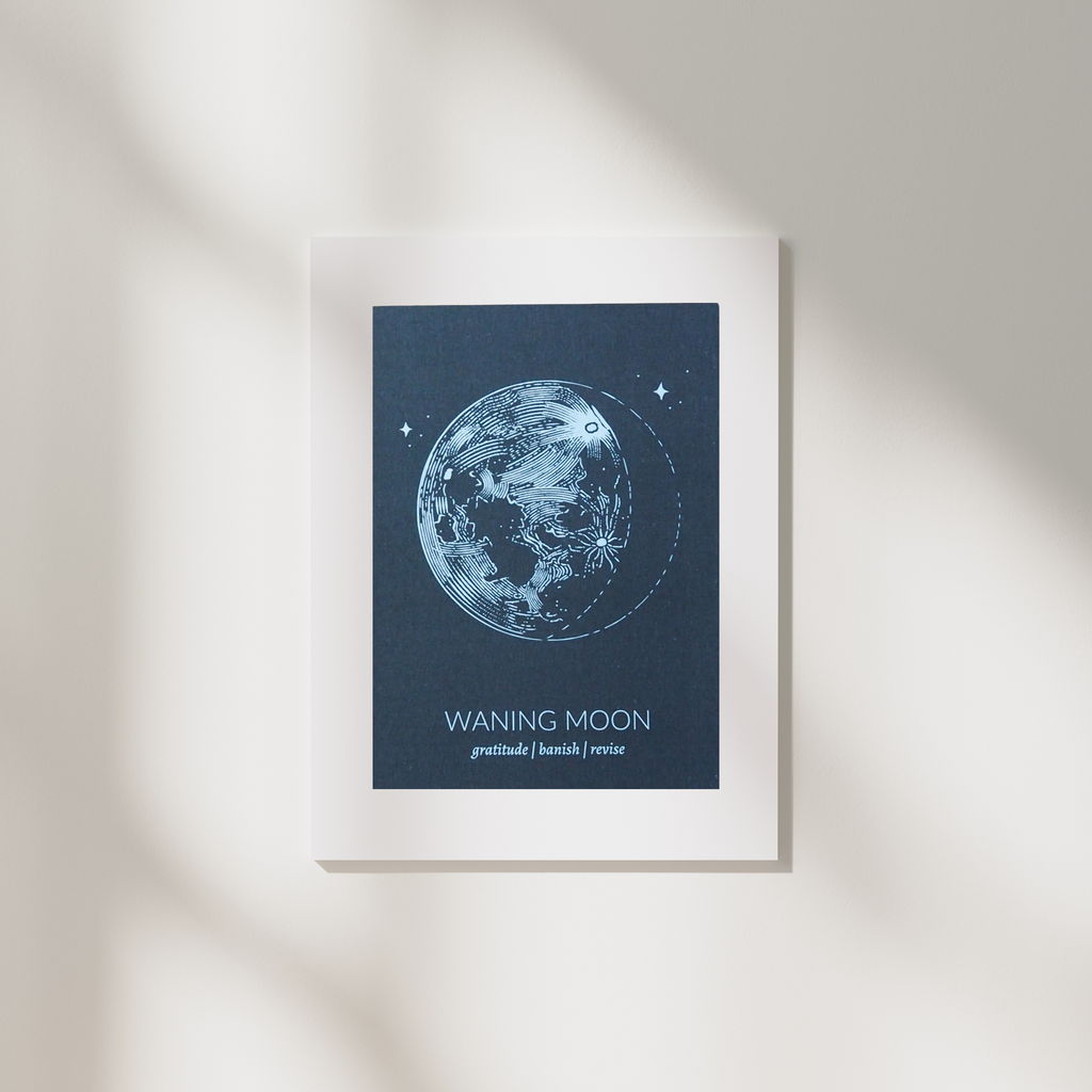 Waning Moon Print - Grey