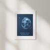 grey waxing moon lunar phase print in white frame