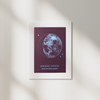 rust waxing moon lunar phase print in white frame