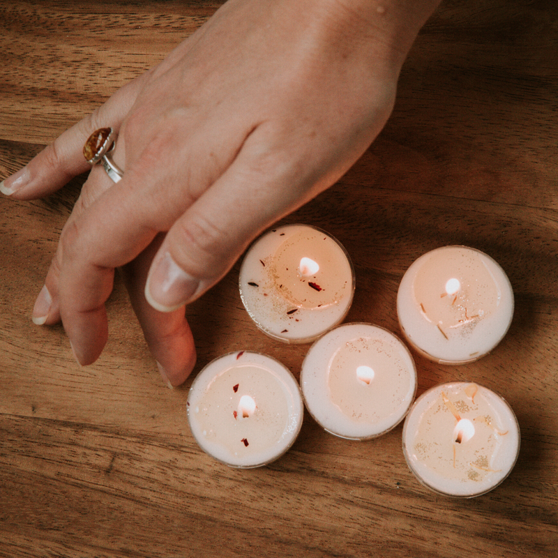Five soy tealight candles