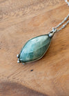 raw aquamarine blue crystal gemstone talisman pendant