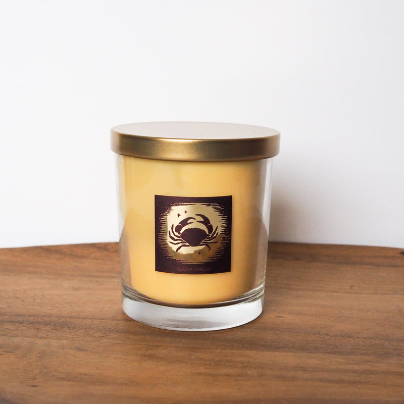 luxury cancer zodiac crystal infused intention candle