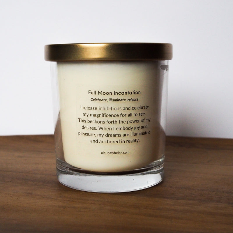soy crystal infused full moon intention candle incantation