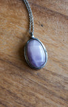 soft purple gemstone crystal talisman necklace