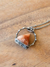 orange sparkly sunstone crystal talisman necklace