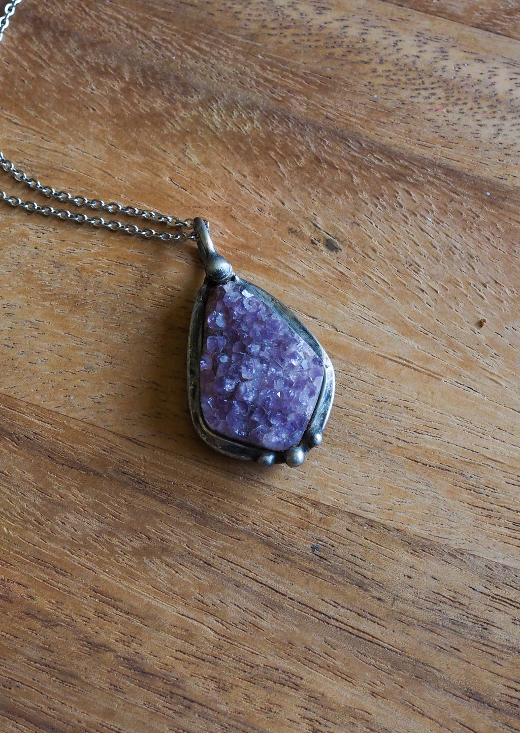 purple crystal talisman necklace