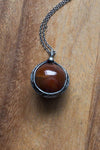 rustic chunky red crystal sphere layering talisman necklace